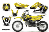 Decal Graphic Kit Wrap For Kawasaki KLX 110 2002-2009 KX 65 2002-2018 REAPER YELLOW