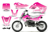 Decal Graphic Kit Wrap For Kawasaki KLX 110 2002-2009 KX 65 2002-2018 SLASH PINK