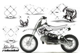 Decal Graphic Kit Wrap For Kawasaki KLX 110 2002-2009 KX 65 2002-2018 RELOADED BLACK WHITE