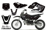 Decal Graphic Kit Wrap For Kawasaki KLX 110 2002-2009 KX 65 2002-2018 RELOADED CHROME BLACK