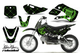 Decal Graphic Kit Wrap For Kawasaki KLX 110 2002-2009 KX 65 2002-2018 RELOADED GREEN BLACK