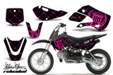 Decal Graphic Kit Wrap For Kawasaki KLX 110 2002-2009 KX 65 2002-2018 RELOADED PINK BLACK