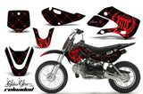 Decal Graphic Kit Wrap For Kawasaki KLX 110 2002-2009 KX 65 2002-2018 RELOADED RED BLACK