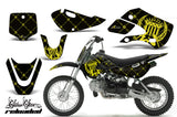 Decal Graphic Kit Wrap For Kawasaki KLX 110 2002-2009 KX 65 2002-2018 RELOADED YELLOW BLACK