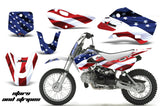 Decal Graphic Kit Wrap For Kawasaki KLX 110 2002-2009 KX 65 2002-2018 USA FLAG
