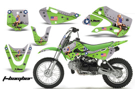 Decal Graphic Kit Wrap For Kawasaki KLX 110 2002-2009 KX 65 2002-2018 TBOMBER GREEN-atv motorcycle utv parts accessories gear helmets jackets gloves pantsAll Terrain Depot