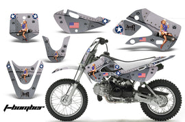 Decal Graphic Kit Wrap For Kawasaki KLX 110 2002-2009 KX 65 2002-2018 TBOMBER SILVER-atv motorcycle utv parts accessories gear helmets jackets gloves pantsAll Terrain Depot