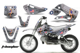 Decal Graphic Kit Wrap For Kawasaki KLX 110 2002-2009 KX 65 2002-2018 TBOMBER SILVER