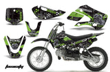 Decal Graphic Kit Wrap For Kawasaki KLX 110 2002-2009 KX 65 2002-2018 TOXIC GREEN BLACK