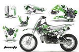 Decal Graphic Kit Wrap For Kawasaki KLX 110 2002-2009 KX 65 2002-2018 TOXIC GREEN WHITE