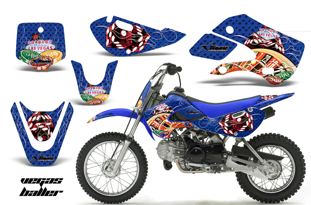 Decal Graphic Kit Wrap For Kawasaki KLX 110 2002-2009 KX 65 2002-2018 VEGAS BLUE-atv motorcycle utv parts accessories gear helmets jackets gloves pantsAll Terrain Depot