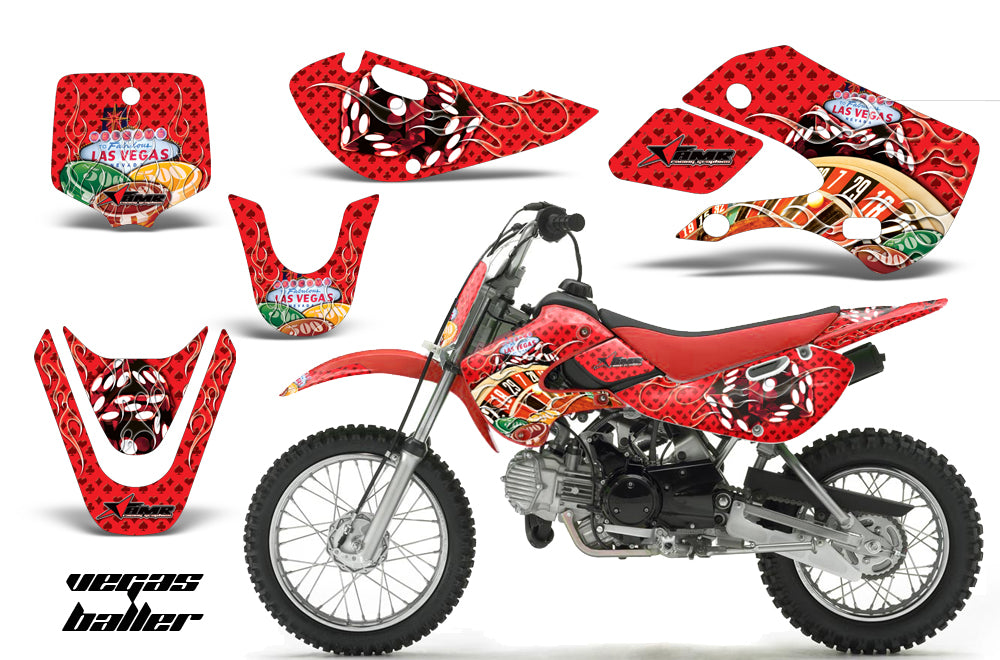 Decal Graphic Kit Wrap For Kawasaki KLX 110 2002-2009 KX 65 2002-2018 VEGAS RED-atv motorcycle utv parts accessories gear helmets jackets gloves pantsAll Terrain Depot