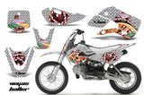Decal Graphic Kit Wrap For Kawasaki KLX 110 2002-2009 KX 65 2002-2018 VEGAS SILVER