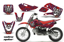 Decal Graphic Kit Wrap For Kawasaki KLX 110 2002-2009 KX 65 2002-2018 WIDOW BLUE RED-atv motorcycle utv parts accessories gear helmets jackets gloves pantsAll Terrain Depot