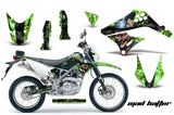 Dirt Bike Graphics Kit Decal Sticker Wrap For Kawasaki KLX125 2010-2016 HATTER BLACK GREEN