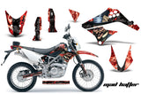 Dirt Bike Graphics Kit Decal Sticker Wrap For Kawasaki KLX125 2010-2016 HATTER BLACK RED