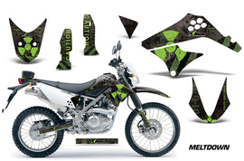 Dirt Bike Graphics Kit Decal Sticker Wrap For Kawasaki KLX125 2010-2016 MELTDOWN GREEN BLACK-atv motorcycle utv parts accessories gear helmets jackets gloves pantsAll Terrain Depot