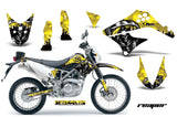 Dirt Bike Graphics Kit Decal Sticker Wrap For Kawasaki KLX125 2010-2016 REAPER YELLOW