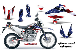 Dirt Bike Graphics Kit Decal Sticker Wrap For Kawasaki KLX125 2010-2016 USA FLAG-atv motorcycle utv parts accessories gear helmets jackets gloves pantsAll Terrain Depot