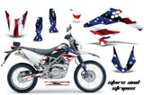 Dirt Bike Graphics Kit Decal Sticker Wrap For Kawasaki KLX125 2010-2016 USA FLAG