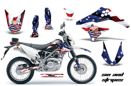 Dirt Bike Graphics Kit Decal Sticker Wrap For Kawasaki KLX125 2010-2016 USA SINS-atv motorcycle utv parts accessories gear helmets jackets gloves pantsAll Terrain Depot