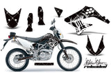 Dirt Bike Graphics Kit Decal Sticker Wrap For Kawasaki KLX125 2010-2016 RELOADED WHITE BLACK