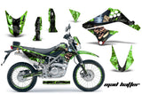 Graphics Kit Decal Sticker Wrap + # Plates For Kawasaki KLX125 2010-2016 HATTER BLACK GREEN