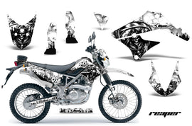 Graphics Kit Decal Sticker Wrap + # Plates For Kawasaki KLX125 2010-2016 REAPER WHITE-atv motorcycle utv parts accessories gear helmets jackets gloves pantsAll Terrain Depot