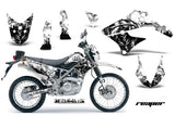 Graphics Kit Decal Sticker Wrap + # Plates For Kawasaki KLX125 2010-2016 REAPER WHITE