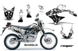Graphics Kit Decal Sticker Wrap + # Plates For Kawasaki KLX125 2010-2016 REAPER WHITE