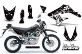 Graphics Kit Decal Sticker Wrap + # Plates For Kawasaki KLX125 2010-2016 RELOADED WHITE BLACK