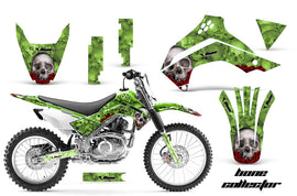 Dirt Bike Decal Graphics Kit Sticker Wrap For Kawasaki KLX140 2008-2018 BONES GREEN-atv motorcycle utv parts accessories gear helmets jackets gloves pantsAll Terrain Depot