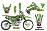 Graphics Kit Decal Sticker Wrap + # Plates For Kawasaki KLX140 2008-2018 BONES GREEN