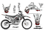 Graphics Kit Decal Sticker Wrap + # Plates For Kawasaki KLX140 2008-2018 BONES WHITE