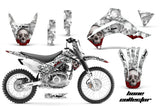 Dirt Bike Decal Graphics Kit Sticker Wrap For Kawasaki KLX140 2008-2018 BONES WHITE