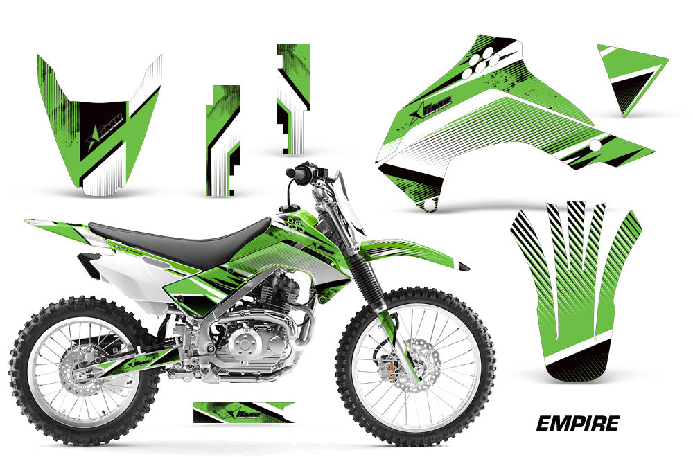 Dirt Bike Decal Graphics Kit Sticker Wrap For Kawasaki KLX140 2008-2018 EMPIRE GREEN-atv motorcycle utv parts accessories gear helmets jackets gloves pantsAll Terrain Depot