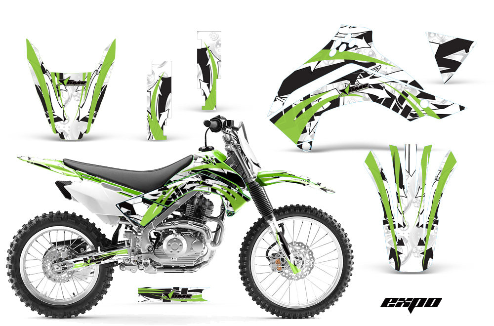 Dirt Bike Decal Graphics Kit Sticker Wrap For Kawasaki KLX140 2008-2018 EXPO GREEN-atv motorcycle utv parts accessories gear helmets jackets gloves pantsAll Terrain Depot