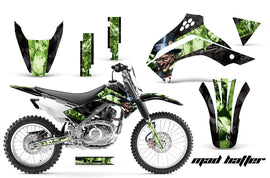 Dirt Bike Decal Graphics Kit Sticker Wrap For Kawasaki KLX140 2008-2018 HATTER GREEN BLACK-atv motorcycle utv parts accessories gear helmets jackets gloves pantsAll Terrain Depot