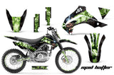 Graphics Kit Decal Sticker Wrap + # Plates For Kawasaki KLX140 2008-2018 HATTER GREEN BLACK