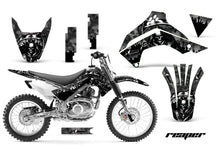 Load image into Gallery viewer, Dirt Bike Decal Graphics Kit Sticker Wrap For Kawasaki KLX140 2008-2018 REAPER BLACK-atv motorcycle utv parts accessories gear helmets jackets gloves pantsAll Terrain Depot