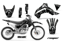 Dirt Bike Decal Graphics Kit Sticker Wrap For Kawasaki KLX140 2008-2018 REAPER BLACK-atv motorcycle utv parts accessories gear helmets jackets gloves pantsAll Terrain Depot