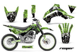 Graphics Kit Decal Sticker Wrap + # Plates For Kawasaki KLX140 2008-2018 REAPER GREEN-atv motorcycle utv parts accessories gear helmets jackets gloves pantsAll Terrain Depot