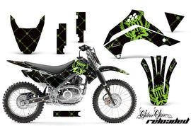 Graphics Kit Decal Sticker Wrap + # Plates For Kawasaki KLX140 2008-2018 RELOADED GREEN BLACK-atv motorcycle utv parts accessories gear helmets jackets gloves pantsAll Terrain Depot