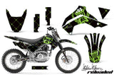 Graphics Kit Decal Sticker Wrap + # Plates For Kawasaki KLX140 2008-2018 RELOADED GREEN BLACK