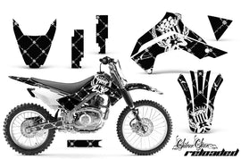 Dirt Bike Decal Graphics Kit Sticker Wrap For Kawasaki KLX140 2008-2018 RELOADED WHITE BLACK-atv motorcycle utv parts accessories gear helmets jackets gloves pantsAll Terrain Depot