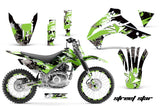 Graphics Kit Decal Sticker Wrap + # Plates For Kawasaki KLX140 2008-2018 STREET STAR GREEN