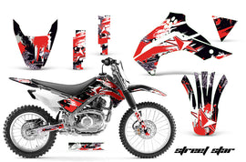 Dirt Bike Decal Graphics Kit Sticker Wrap For Kawasaki KLX140 2008-2018 STREET STAR RED-atv motorcycle utv parts accessories gear helmets jackets gloves pantsAll Terrain Depot
