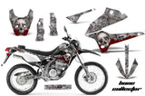 Dirt Bike Decals Graphics Kit Sticker Wrap For Kawasaki KLX250 2008-2018 BONES SILVER