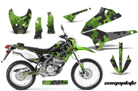 Dirt Bike Decals Graphics Kit Sticker Wrap For Kawasaki KLX250 2008-2018 CAMOPLATE GREEN-atv motorcycle utv parts accessories gear helmets jackets gloves pantsAll Terrain Depot