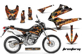 Dirt Bike Decals Graphics Kit Sticker Wrap For Kawasaki KLX250 2008-2018 FIRESTORM BLACK